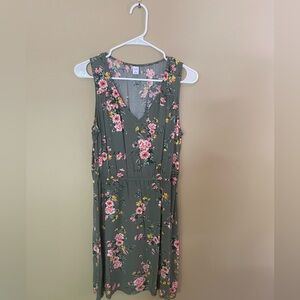 OLD NAVY women’s floral print dress, sz M, cinch waist, EUC